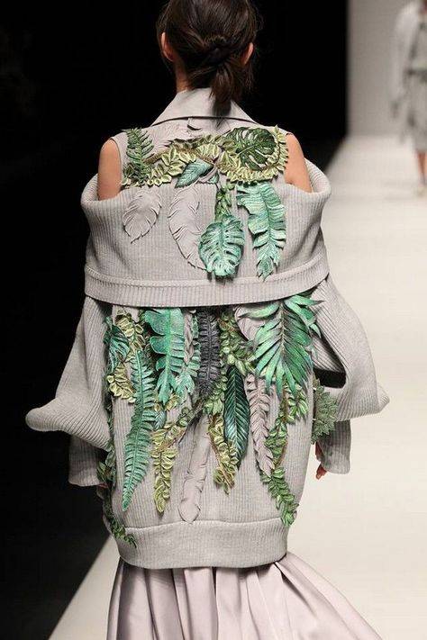 Botanical Appliqué Knit Sweater